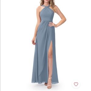 Azazie Mellie Dusty Blue dress size 10